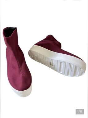 Opening Ceremony High Top Platform Sneaker NWT Burgundy Red Chunky White Sole